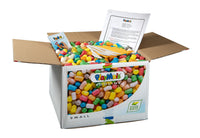 1500 Stück Playmais Eduline small, Paket offen, mit Anweisungen/Anleitungen, verschiedene bunte Farben