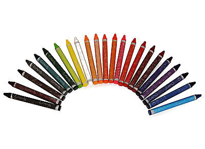 24 Stück farbige Wachsmalstifte, Farbtöne: Blau, Grün, Gelb, Orange, Rot, Schwarz, Weiß