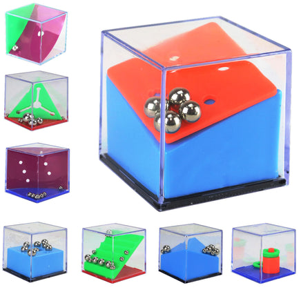 2er Set Geduldspiele - verschiedene Cube mit Kugeln und Hindernissen