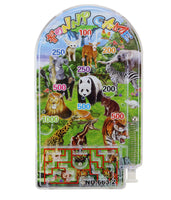 2in1 Flipperspiel & Labyrinth  "Wilde Tiere" Motiv 1: Panda, mit weiteren Tieren, wie z.B. Zebra, Elefant, Koala, Giraffe