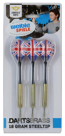 3er Set Messing Dartpfeile mit Metallspitze,Rot-Blau