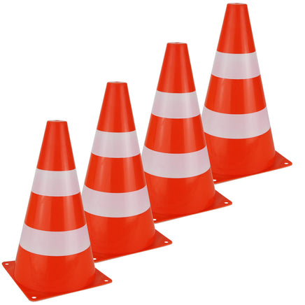 4er Set Pylonen für Kinder, orange-weiß gestreift