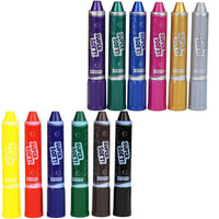 6 Jumbo Wachsmalstifte supersoft verschließbar, Sparset bestehend aus: Metallic (Lila,Grün,Blau,Pink,Gold,Silber) und Standard (Gelb,Rot,Blau,Grün,Braun,Schwarz)
