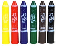 6 Jumbo Wachsmalstifte supersoft verschließbar Standard bestehend aus: Gelb,Rot,Blau,Grün,Braun,Schwarz