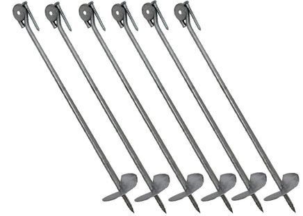 6 Stück XXL 58cm Bodenanker zum Eindrehen