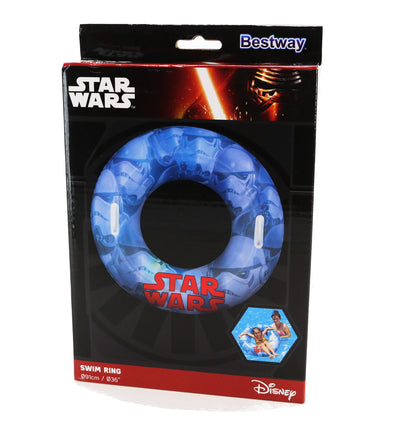 Bestway Kinder Schwimmring Disney Star Wars, blauer Ring mit roter "Star Wars"Aufschrift
