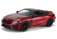 Kinsmart Modellauto BMW M8 Competition Coupé 13cm, mit schwarzen Felgen + Dach, Farbvariante: Weinrot