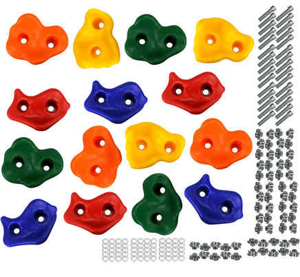 Spielturm Zubehör Klettersteine 15er Set, bunt: rot,gelb,blau,orange, grün mit Gewindeschrauben