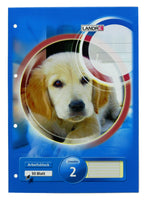 LANDRÉ Schulhefte & -blöcke kariert liniert Grundschule, Variante: Block liniert L2 A4 , 50 Blatt, Cover: Blau mit Hund