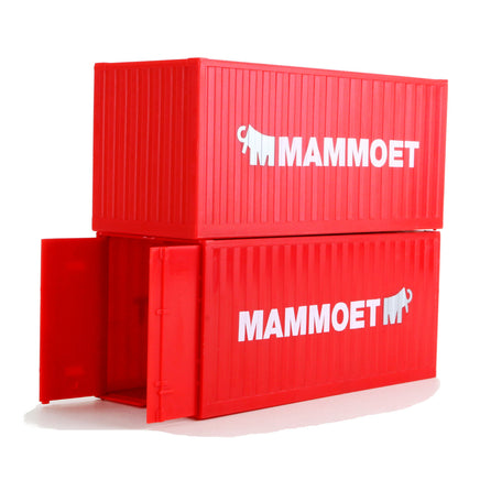 Mammoet Modell Scania Schwertransport 28cm, rote Container mit "Mammoet" Schriftzug und Logo