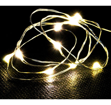 Micro LED Lichterkette mit 10 LEDs warmweiß, leuchtend im Dunkeln