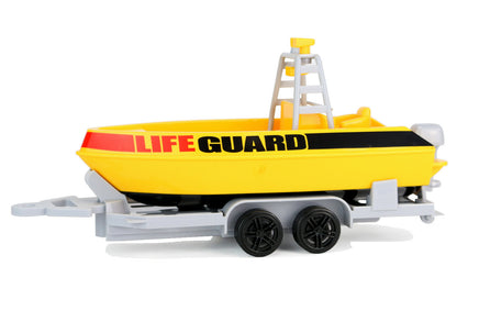 Modellauto XL LIFEGUARD PickUp mit Licht & Sound 48cm Anhänger mit Boot