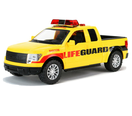 Modellauto XL LIFEGUARD PickUp mit Licht & Sound 48cm, Auto mit silbernen Felgen, Ford-Logo am Kühergrill