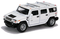 Modellauto Hummer 2008 H2 SUV 12cm, mit silbernen Felgen, schwarzer Kühlergrill, Farbvariante: Weiß