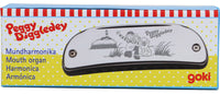 Mundharmonika "Peggy Diggledey" 10 cm Verpackung, farbenfroh gestaltet