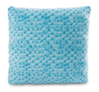 NICI Kissen Frosch grün blau 25x25cm Rückseite im gestrickten Designprint