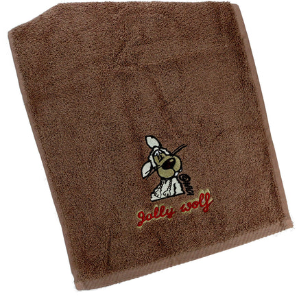 NICI Gästehandtücher 30x50cm kuschelweich Braun mit Jolly Wolf