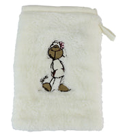 NICI Waschhandschuh flauschig Mikrofaser Jolly weiß/cremefarben