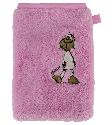 NICI Waschhandschuh flauschig Mikrofaser Jolly rosa