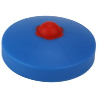 Pfostenkappen aus Kunststoff für Kant- & Rundholzpfosten Rundholz 8cm Blau mit roten Schraubenabdeckungen