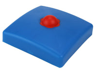 Pfostenkappen aus Kunststoff für Kant- & Rundholzpfosten Vierkant Pfosten 10x10 Blau mit roten Schraubenabdeckungen