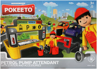 Pokeeto Puppenhaus zum Aufklappen Berufe Tankstelle & Tankwart