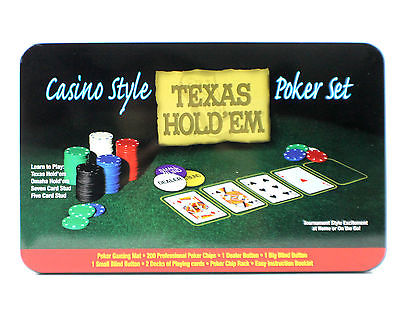 Pokerset "Texas hold'em" mit Tischauflage, Geschenkverpackung