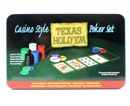 Pokerset "Texas hold'em" mit Tischauflage, Geschenkverpackung