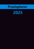 Praxisplaner 2025 15-Minutentaktung A4 Deckblatt in Schwarz-Blau