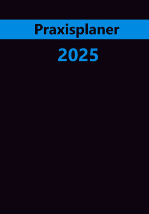 Praxisplaner 2025 15-Minutentaktung A4 Deckblatt in Schwarz-Blau