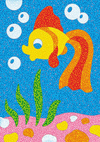 Sandbild Bildvorlage mit Sand & Glitzer DIY, Variante: Fisch, im Meer