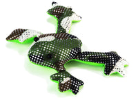 Sandtiere Handschmeichler, Variante: Frosch, grün-schwarz-weiß