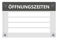 Schild für flexible Öffnungszeiten Acrylglas beschreibbar A4 Blanko