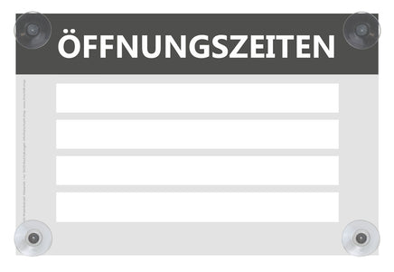 Schild für flexible Öffnungszeiten Acrylglas beschreibbar A4 Blanko