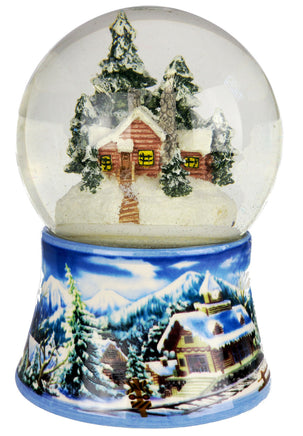 Schneekugel mit Spieluhr "Winterlandschaft", Variante: Haus im Schnee-Winter Wonderland