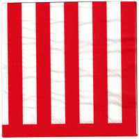Servietten mit Motiv 33x33cm 16-20 Stück, Variante: Summer rot/weiß gestreift