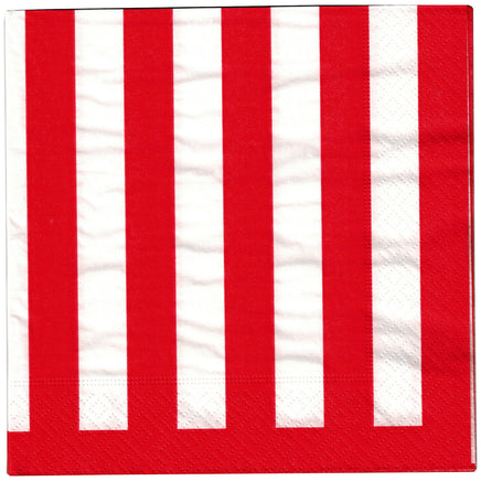 Servietten mit Motiv 33x33cm 16-20 Stück, Variante: Summer rot/weiß gestreift