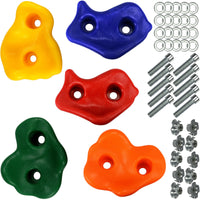 Spielturm Zubehör- XXL Kletter Set Klettersteine in blau, gelb, rot, orange,grün mit Befestigungsmaterial