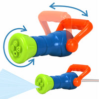 Wasserspritze "Kinder- Feuerwehrstrahlrohr" für Gartenschlauch in hellgrün-orange-blau
