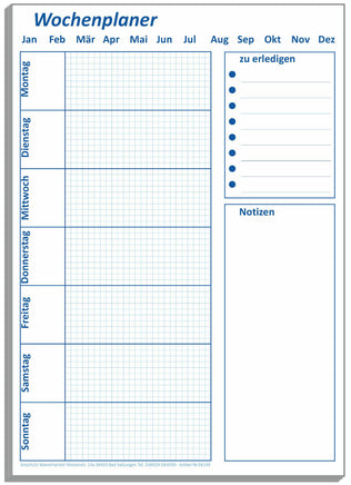 Wochenplaner A5 50 Blatt