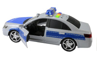 XL Modellauto Polizei mit Licht & Sound 25cm Seitenansicht mit geöffneter ür, Knöpfe zur Bedienung von Licht & Sound