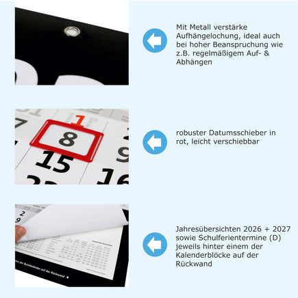 XXL 4-Monatskalendder 2026- Detailbild der Extras