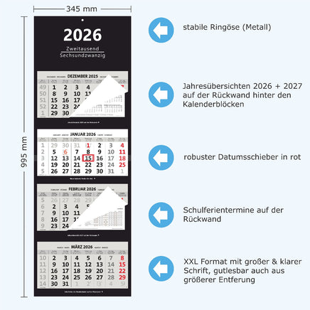 XXL 4-Monatskalendder 2026 mit vielen Extras
