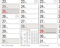 XXL Jahresplaner 2026 Plakatkalender 96x68cm mit Angabe der monatlichen Arbeitstage