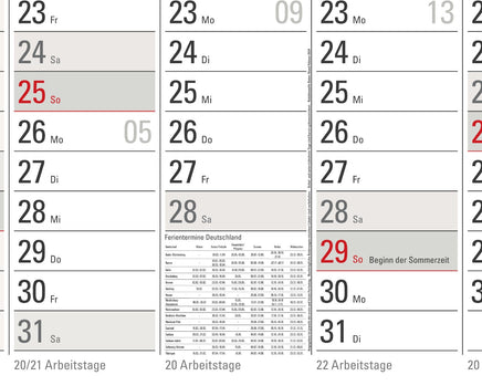 XXL Jahresplaner 2026 Plakatkalender 96x68cm mit Angabe der monatlichen Arbeitstage