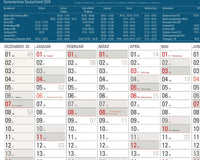 XXL Jahresplaner 2026 Plakatkalender 96x68cm mit Ferienterminen im Kalenderkopf