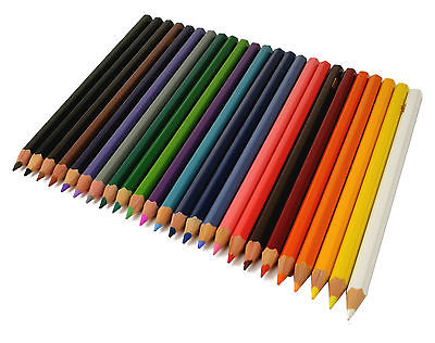 24 Buntstifte farbig sortiert, Farbbeispiele: Weiß, Gelbtöne, Orange, Rot, Brauntöne, Rosatöne, Blautöne, Grüntöne, Schwarz