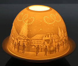 Dome-Light Weihnachtsmarkt Teelichthalter Porzellan Domelight Weihnachten
