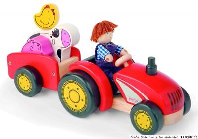 Pintoy Traktor mit Bauer und Anhänger