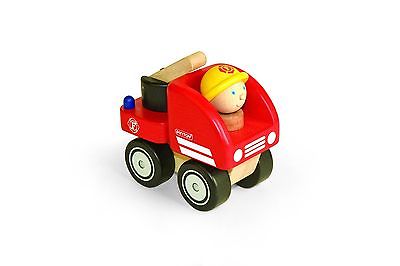 Pintoy kleine Holz- Feuerwehr mit Feuerwehrmann